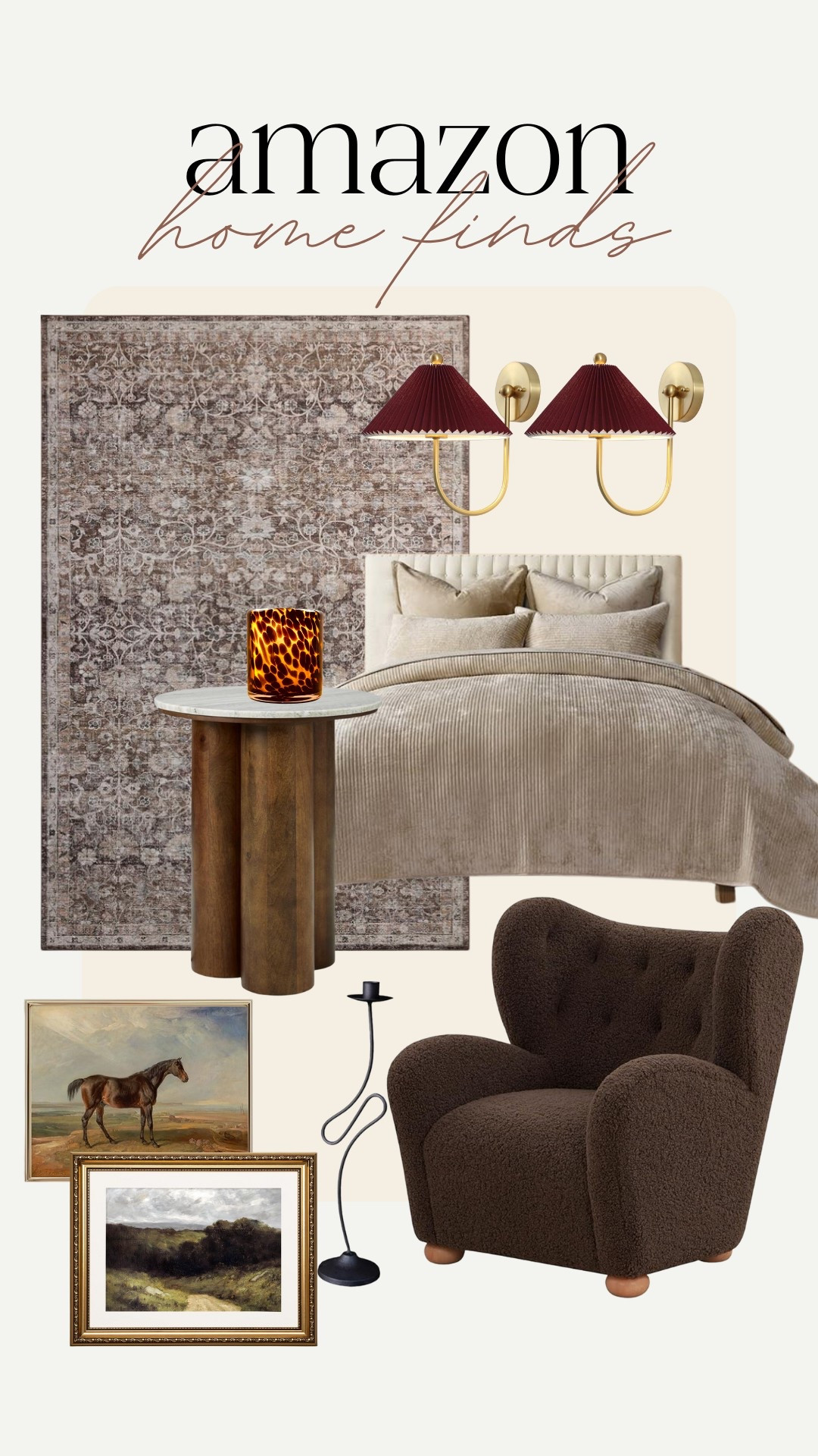 Amazon home finds - master bedroom decor, moody decor, moody bedroom, beige bedding, home artwork, bedroom rugs 

#LTKHome #LTKWatchNow
