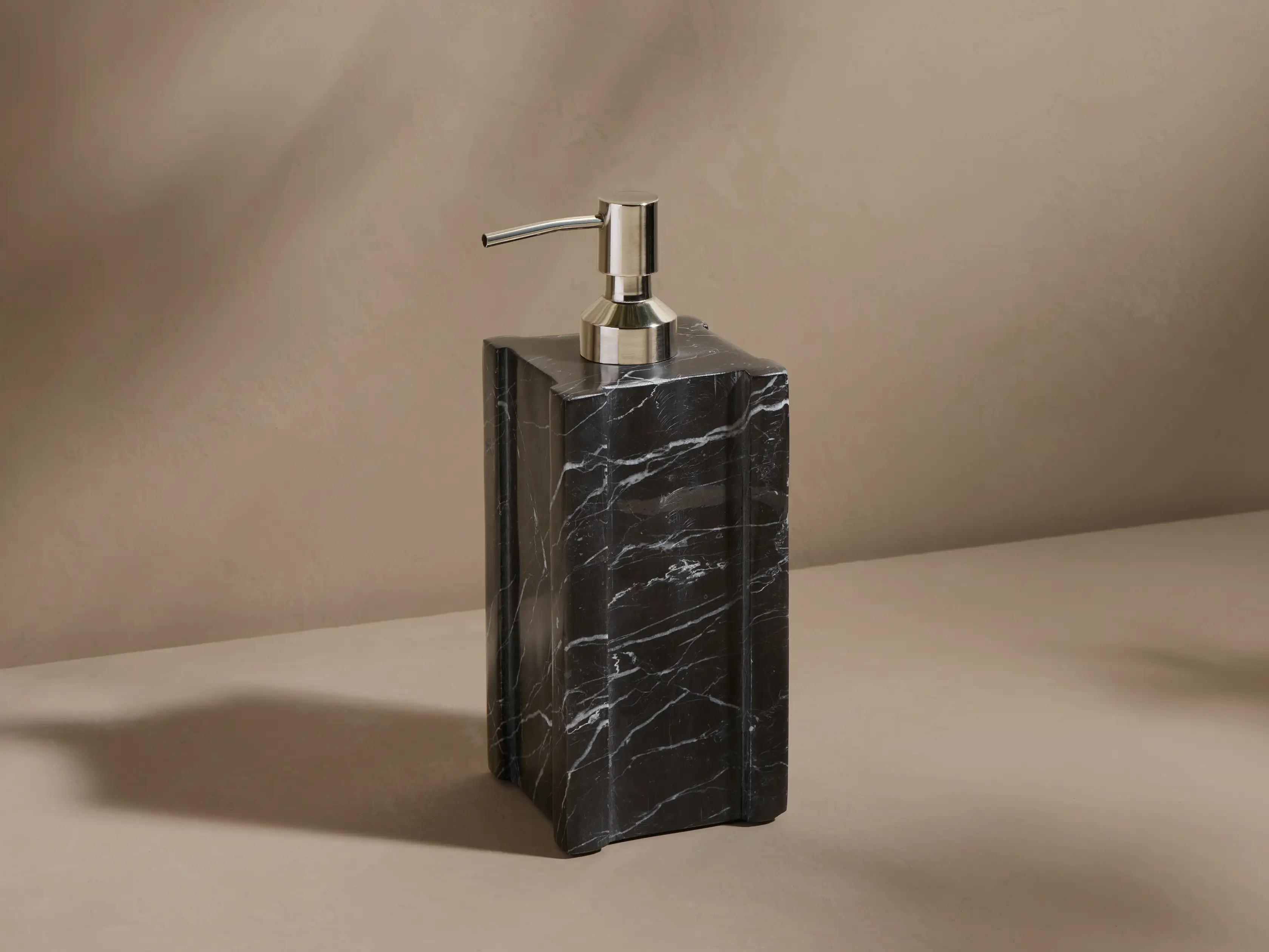 Aster Soap Dispenser in Black Marquina | Arhaus