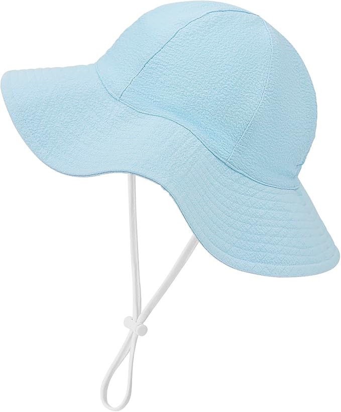 Zando Seersucker Baby Sun Hat Toddler UPF 50+ Adjustable Bucket Hats for Boys Girls Beach Hat Bre... | Amazon (US)