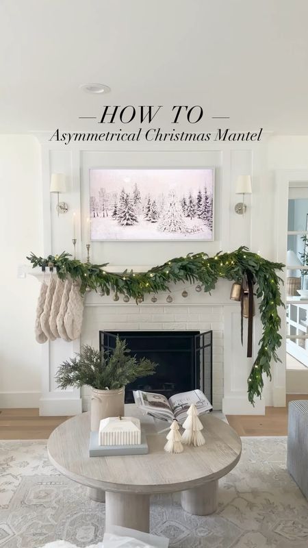 How to create my asymmetrical Christmas mantle Garland - everything is from Amazon! Are used for strands of Norfolk, pine garland, and two strands of eucalyptus garland. I use medium and heavy weight command strips as well as clear, zip ties to hold everything together.

#LTKSeasonal #LTKhome #LTKHoliday