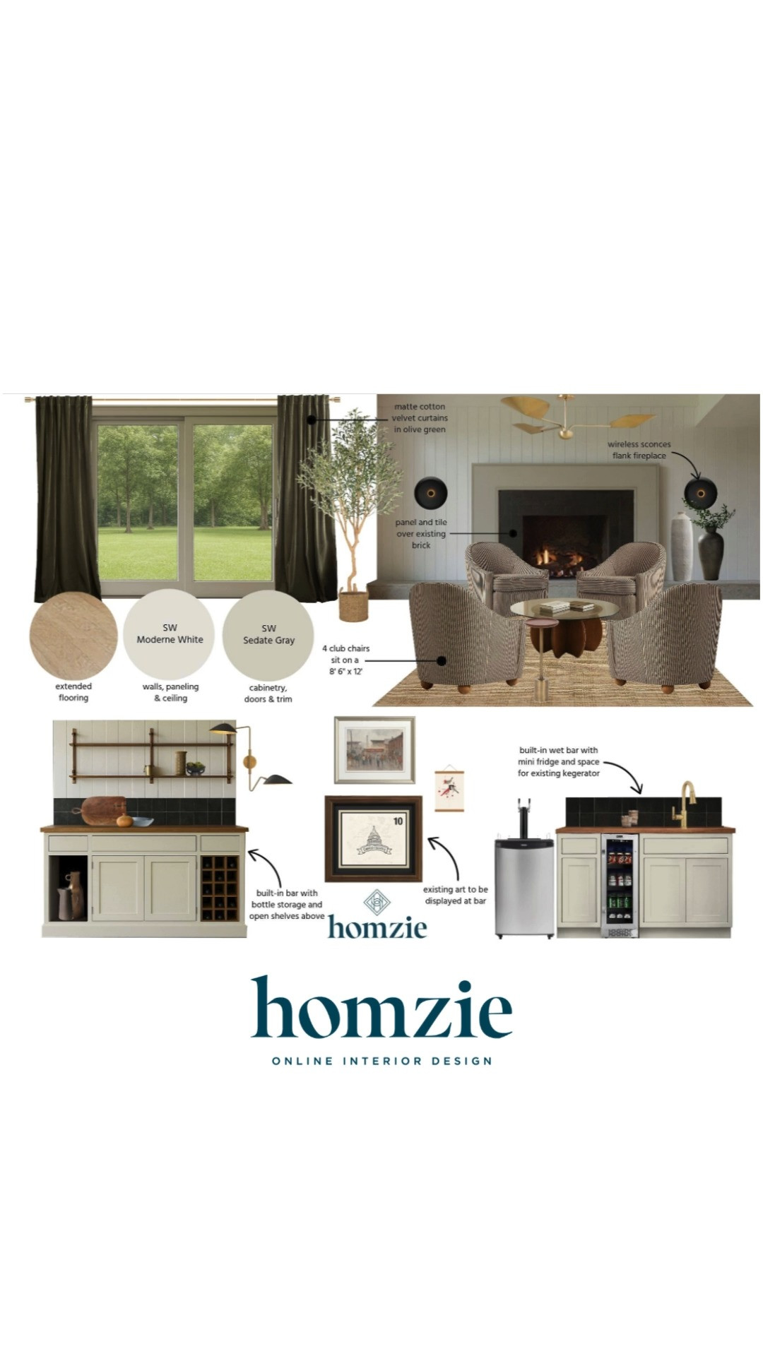  Living room lounge with built in bar featuring rugs, accent chairs, fireplace, curtains, kitchenette bar, side tables, decor, etc.

#LTKHome #LTKFinds #LTKFavorites #HomeStyleDaily 

 #LTKHome