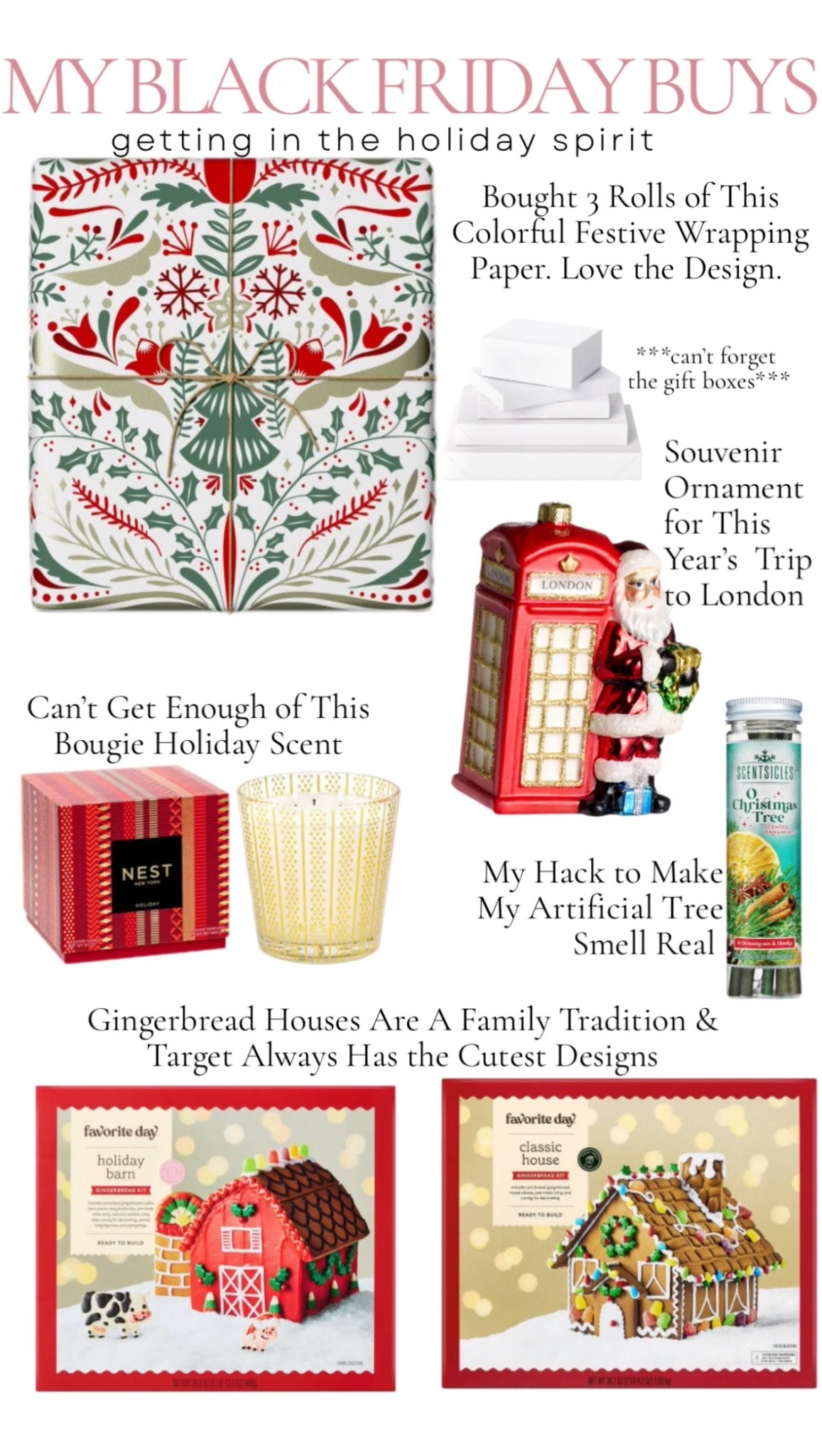 Black Friday did not disappoint 🙌 I stocked up on all the holiday home essentials to make our space feel festive without the overwhelm. Think adorable gingerbread houses for the kids, the cutest wrapping paper, new ornaments & of course a rebuy of my absolute favorite bougie holiday candle (because moms deserve a little luxury on repeat ✨).

If you’re looking for simple ways to elevate your home this holiday season, these easy swaps make everything feel warmer, cozier, and so much more magical…zero stress required. Shop all my Black Friday finds & holiday home must-haves right here 🎄✨

#LTKHoliday #LTKmomlife #LTKCyberWeek