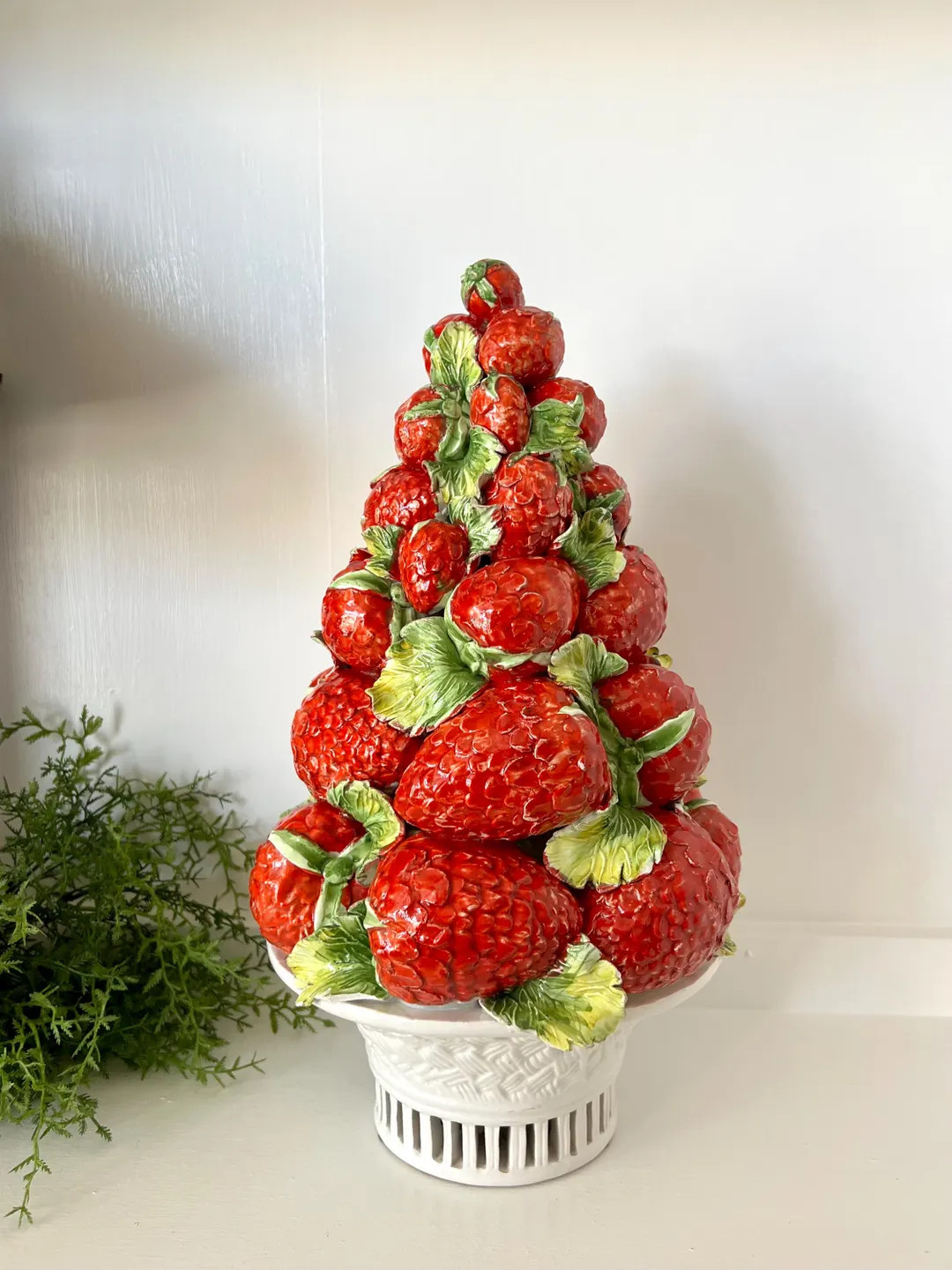 Italian Capodimonte Strawberry Topiary Centerpiece Ceramic Spring / Summer Italy Decor Hand Paint... | Etsy (Global)