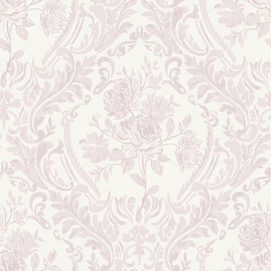 Ismoon Peel and Stick Wallpaper Vintage Floral Contact Paper Boho Watercolor Pink Damask Wallpape... | Amazon (US)