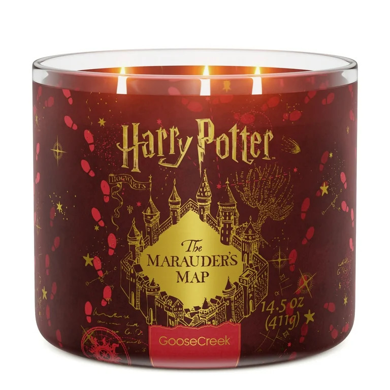 Goose Creek Harry Potter Marauder's Map 3-wick Ancient Paper, Weathered Wood, Tobacco Leaf & Gold... | Walmart (US)