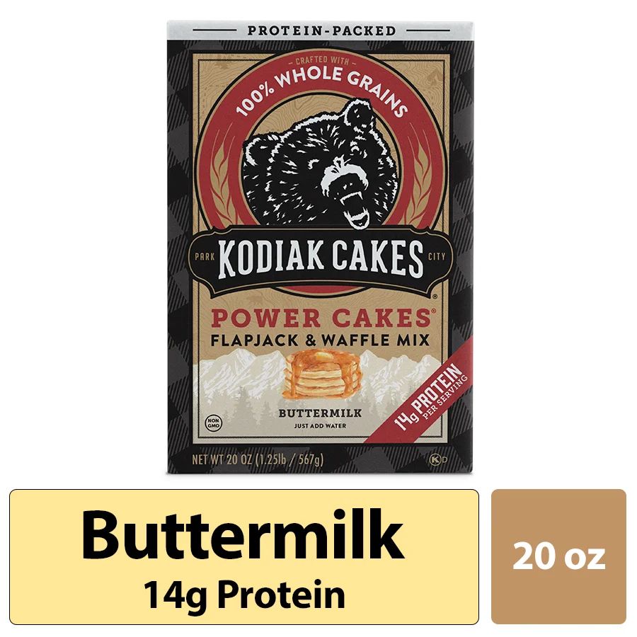 Kodiak Cakes Power Cakes Pancake and Waffle Mix, Buttermilk, 20 Oz | Walmart (US)