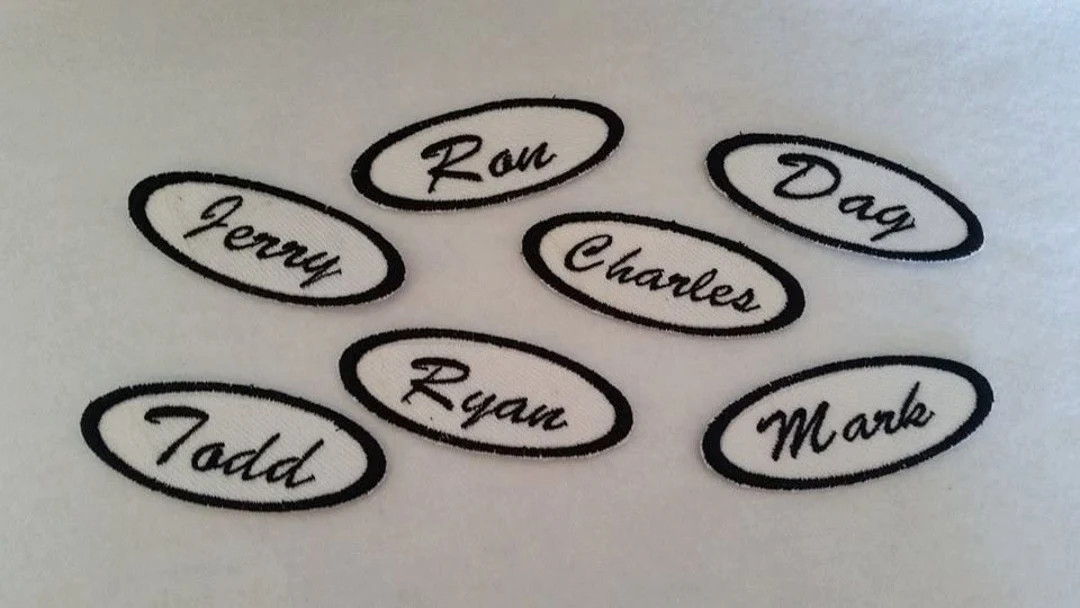 Oval Iron on Name Patch / Biker Tag / Biker Patch / Name Tag / Fabric Label Vintage Style - Etsy | Etsy (US)