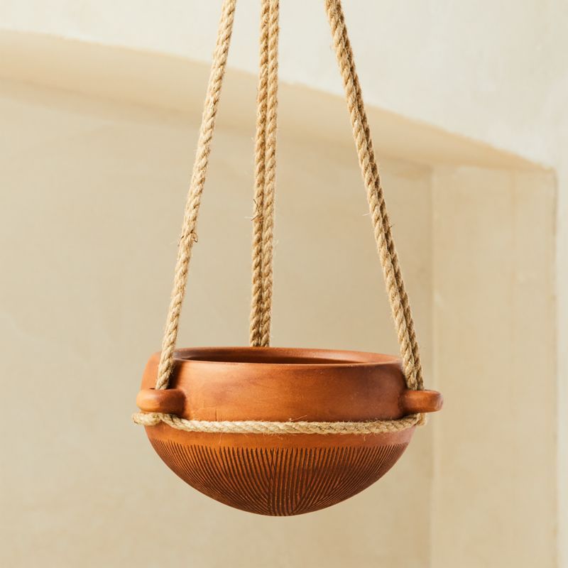 Salvador Brown Hanging Planter SmallCB2 Exclusive Purchase now and we'll ship when it's available... | CB2