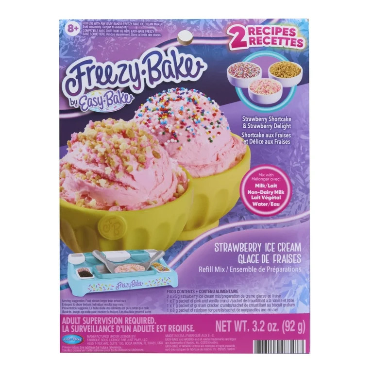 Freezy Bake by Easy-Bake Strawberry Ice Cream Mix - Strawberry Shortcake and Strawberry Delight, ... | Walmart (US)
