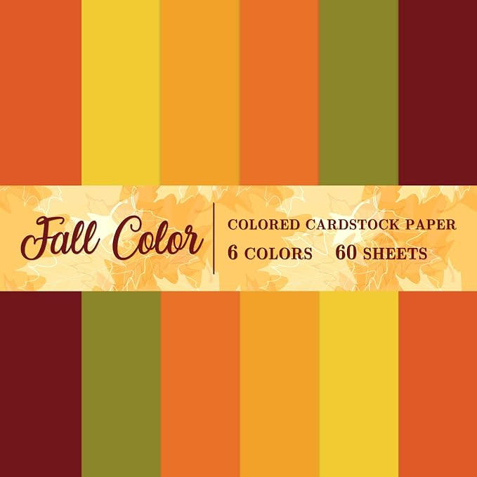 60 Sheet 8.5 x 11 Inch Fall Color Thick Paper Card Stock Autumn Thanksgiving Blank Paper Cards Co... | Amazon (US)
