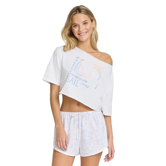 Mills by Millie Bobby Brown Women's Crop Graphic Tee, Sizes XS-XXXL | Walmart (US)