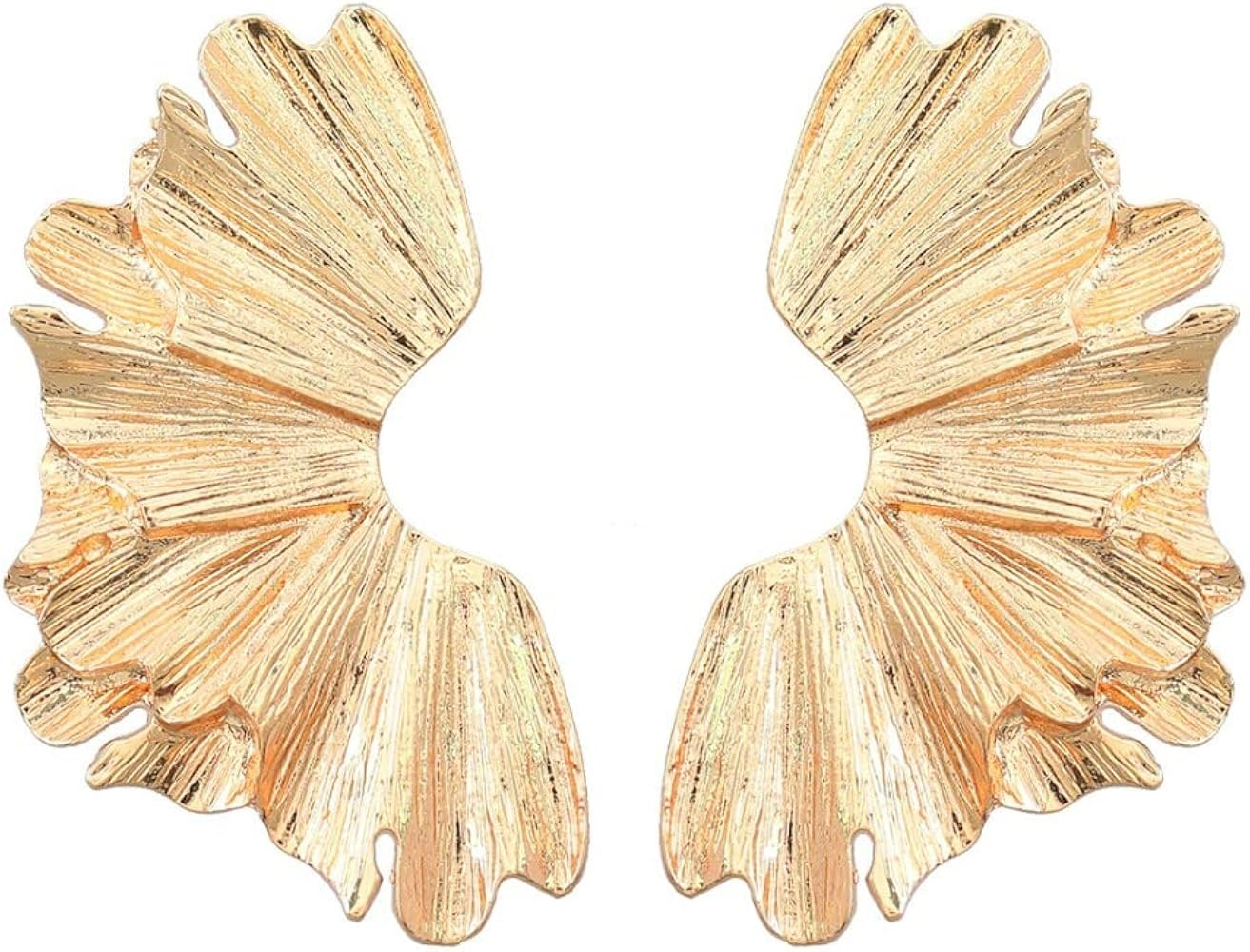 Gold Statement Earrings Large Gold Leaf Earrings Flower Leaf Earrings Large Geometric Statement S... | Amazon (US)