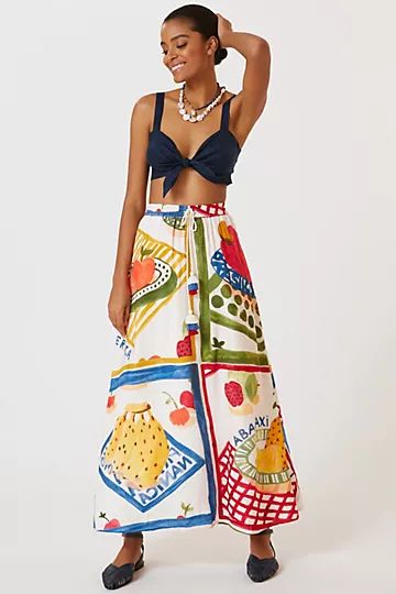 Farm Rio Mix-Print Maxi Skirt | Anthropologie (US)