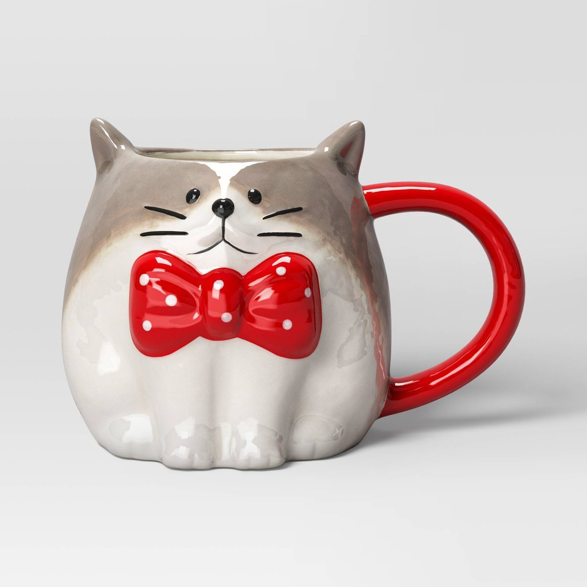 17.9oz Holiday Earthenware Figural Cat Mug - Wondershop™ | Target