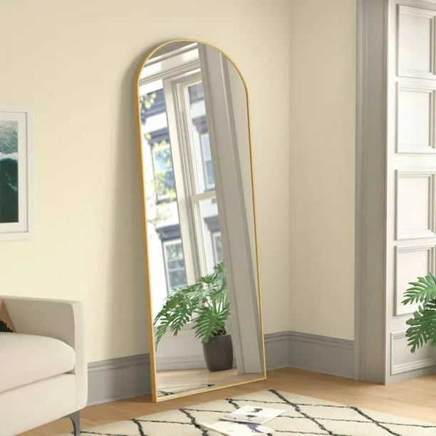 NeuType Aluminum Alloy Full-length Mirror Arch Decorative Mirror 71"x32",Gold | Walmart (US)