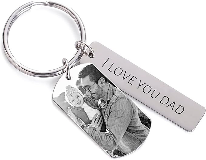 Personalized Custom Dad Photo Keychian - Engraved Picture Name Key Chains Father~'s Day Gift for ... | Amazon (US)
