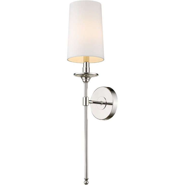 Z-Lite Emily Transitional Steel Wall Sconce in Polished Nickel and White | Walmart (US)
