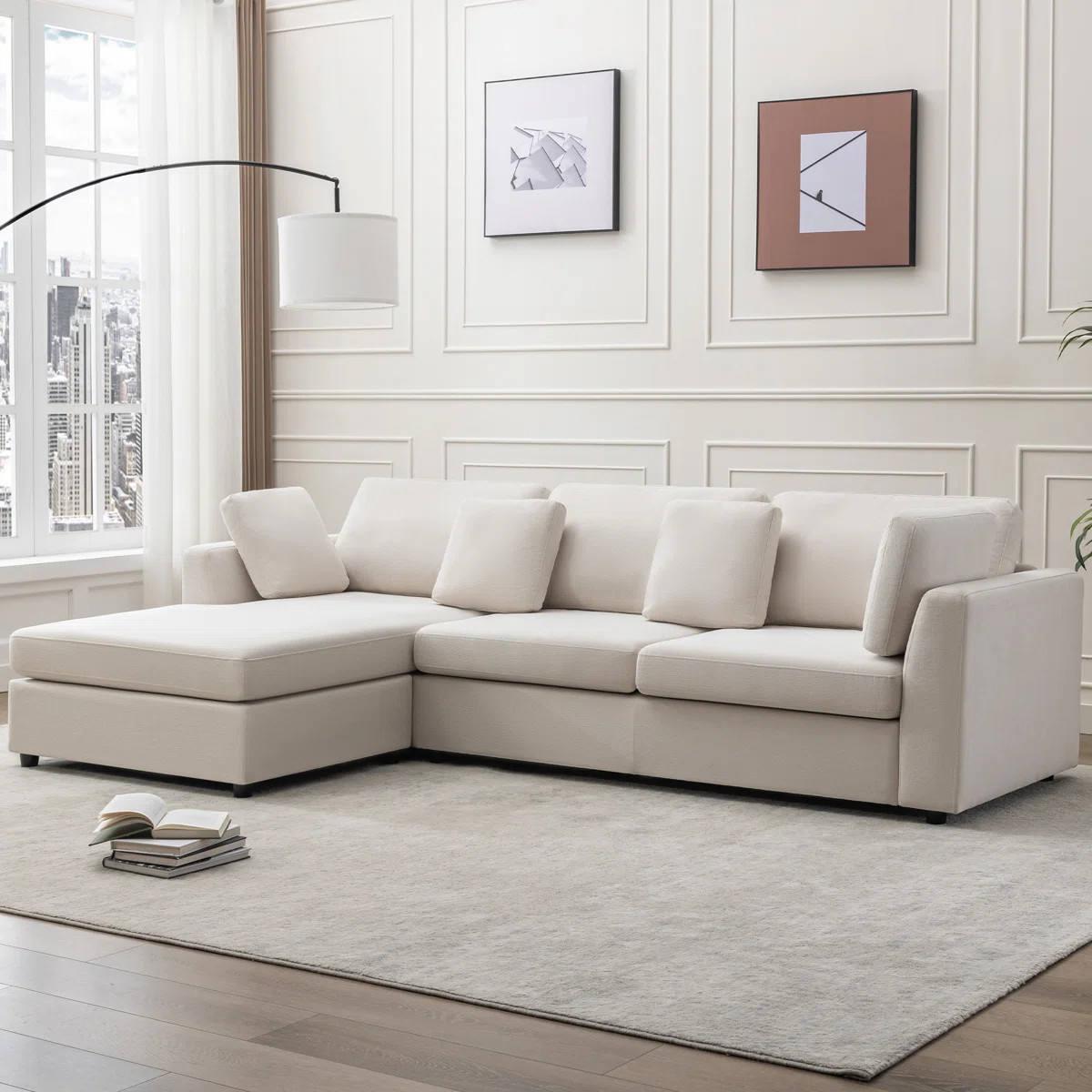 Wade Logan® Wauseon 2 - Piece 108.7" Upholstered L Shape Sofa with Convertible Chaise & Reviews ... | Wayfair North America