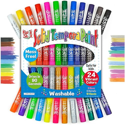 Kwik Stix Solid Tempera Paint Sticks, 24 Colors, Washable Paint Sticks for Kids, Non-Toxic, Quick... | Amazon (US)