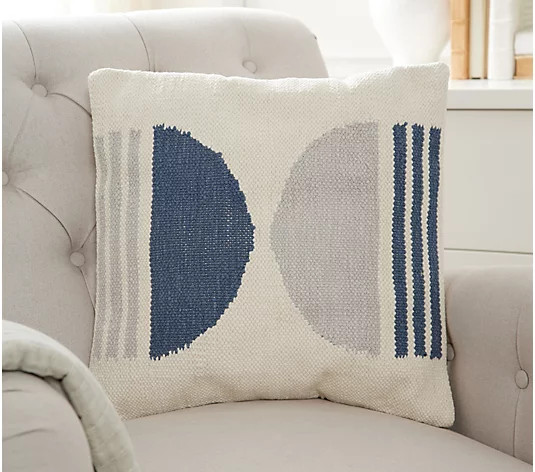 18" Luxury Hand Woven Cotton Dec. Pillow by Bobby Berk - QVC.com | QVC
