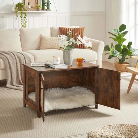 Tucker Murphy Pet™ Elissandro Wood Furniture Style Furniture Style Crate with 2 Doors | Wayfair | Wayfair North America