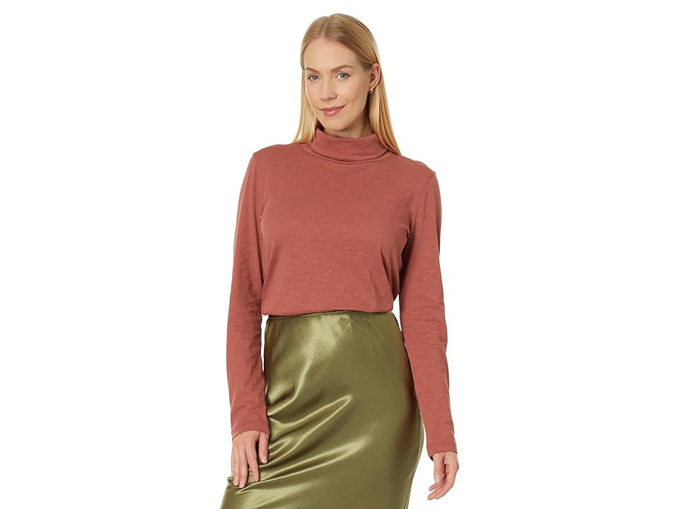 Madewell Whisper Cotton Turtleneck (Weathered Brick) Women's Clothing | Zappos
