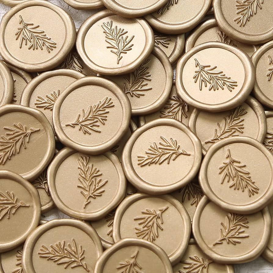UNIQOOO Wax Seal Stickers - Rosemary Wedding Invitation Envelope Seal Stickers, 100 Pcs Self Adhe... | Amazon (US)
