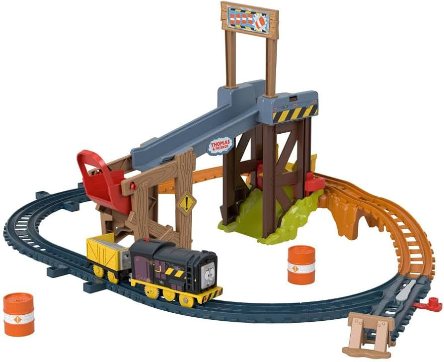 Thomas & Friends Motorized Toy Train Set Diesel’s Lift & Load Construction with Track & Cargo f... | Amazon (US)