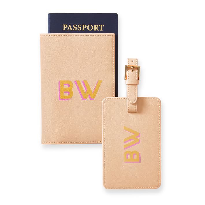 Fillmore Vegan Leather Luggage Tag and Passport Case, Printed | Mark and Graham