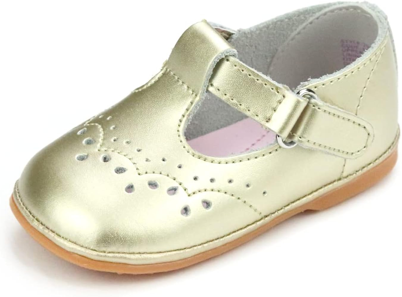 Birdie Leather T-Strap Stitched Mary Jane | Baby Shoes | Amazon (US)