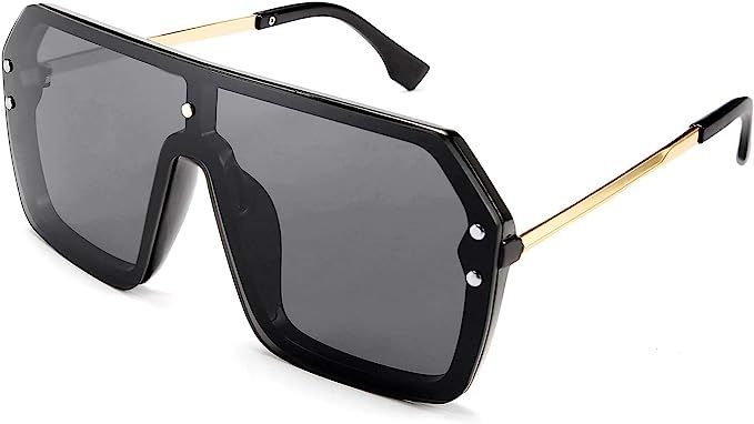 FEISEDY Classic Siamese One Piece Sunglasses Nice Rimless Stylish Retro Design for Women Men B257... | Amazon (US)