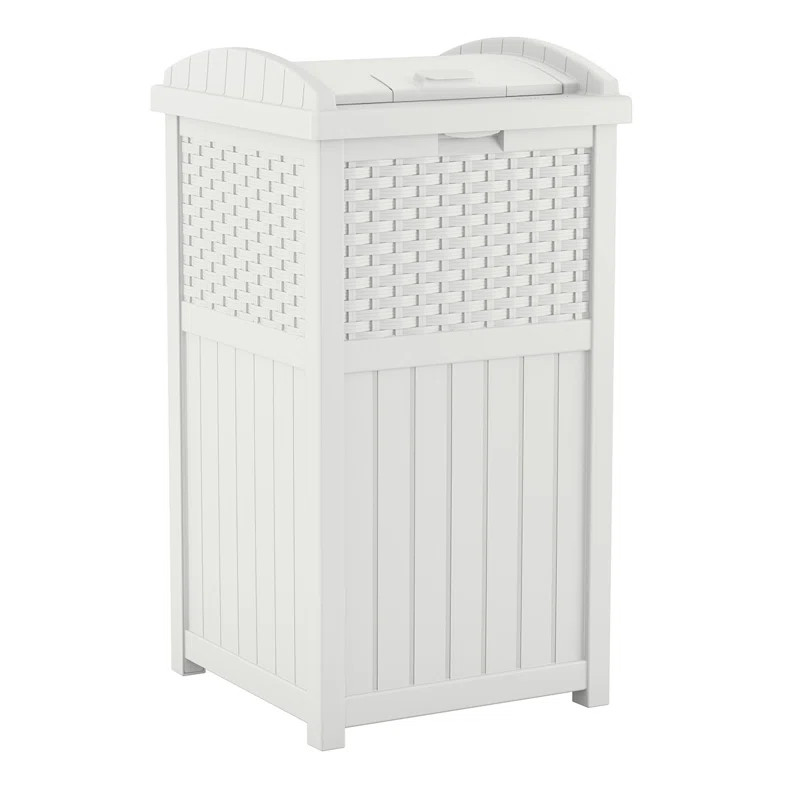 Suncast 33 Gallon Manual Lift Trash Hideaway Container | Wayfair North America