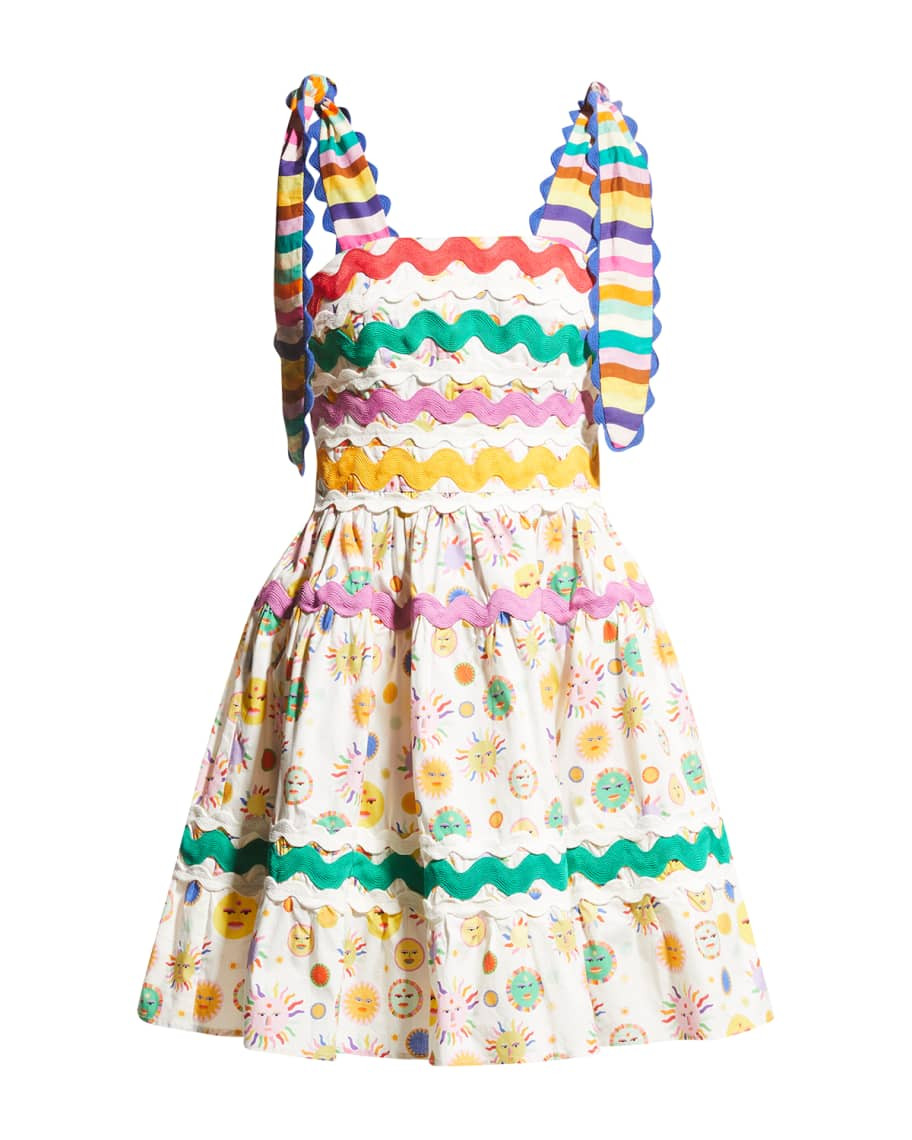 Suhail Multicolor Fit-&-Flare Mini Dress | Neiman Marcus