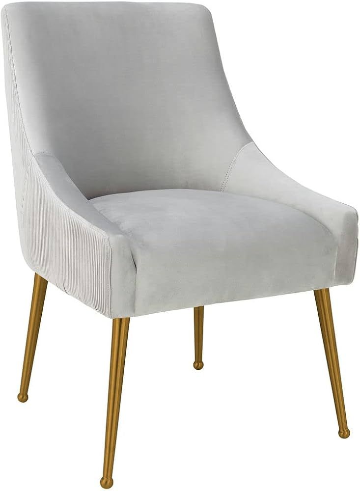 TOV Furniture Beatrix 19" Transitional Velvet Side Chair in Light Gray | Amazon (US)