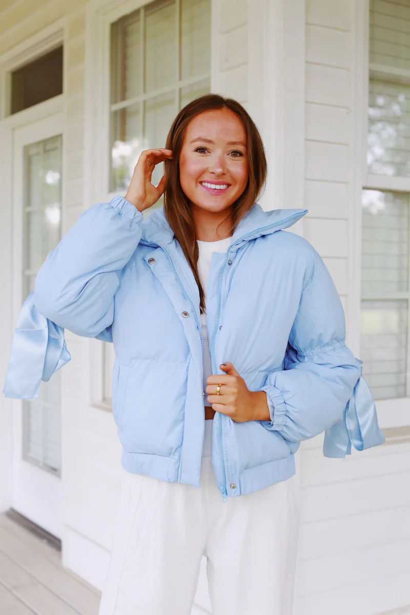 Ribbons & Bows Puffer - Baby Blue | Triple Threads