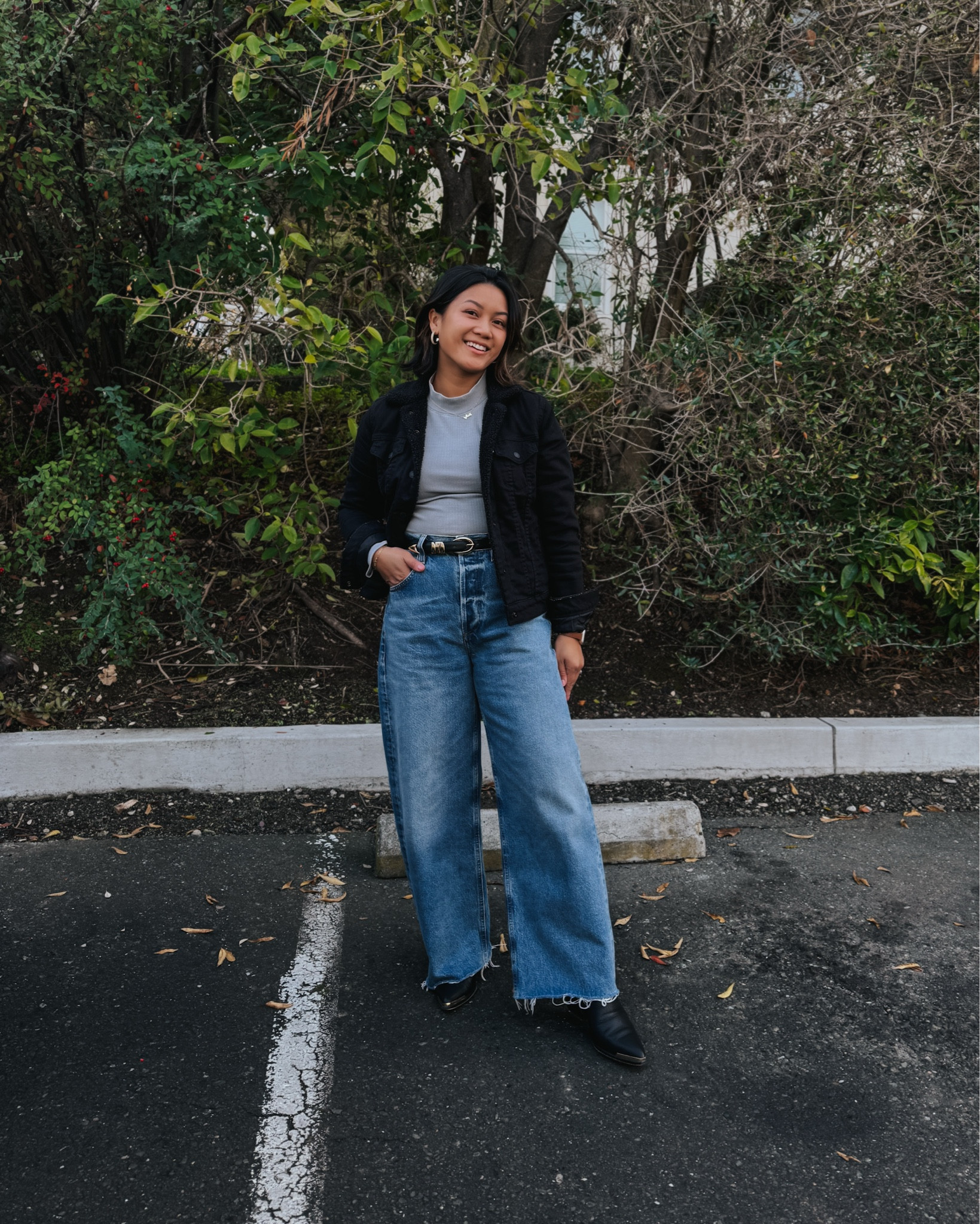 Not mad about fall lingering 😍🍂. Favorite layers and jeans on repeat lately: midi shirt dress, funnel neck top, and rigid baggy jeans. 

🖤 I love sharing simple ways to style and elevate everyday core basics. I hope to inspire you to fall back in love with what’s already in your closet and help you discover pieces you’ll love to have in your daily wardrobe 🖤

Petite outfit style inspo ideas . Capsule wardrobe . Versatile outfits . Style tips 

#petitestyle #howtostyle #outfitsdaily #wardrobestylist #bayareabloggers #styletip #baggyjeans #denimstyle #motherdenim 

#LTKStyleTip #LTKOver40 #LTKShoeCrush