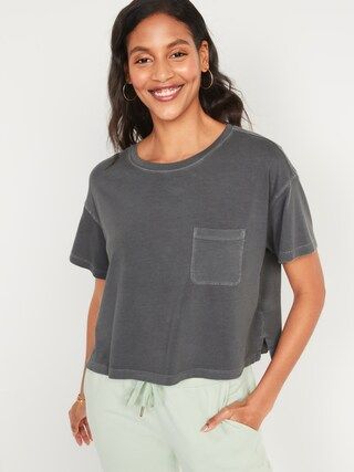 Oversized Garment-Dyed Cropped T-Shirt for Women | Old Navy (US)