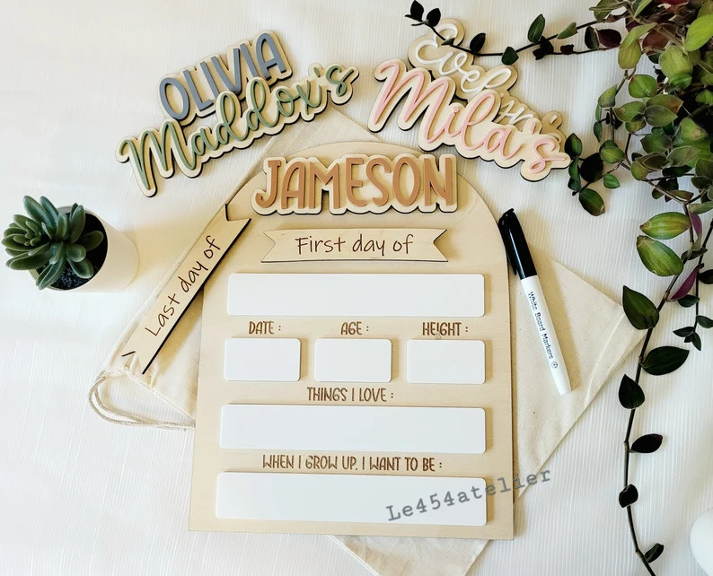 First Day of School Sign, Custom Interchangeable Board, Back to School Sign, First and Last Day S... | Etsy (US)