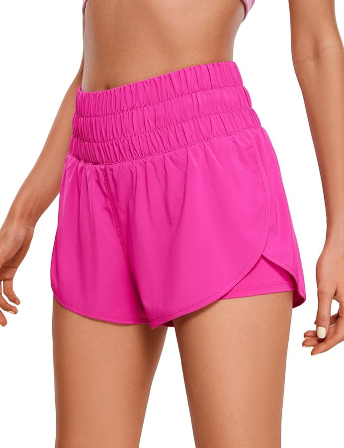 CRZ YOGA 2 in 1 High Waisted Running Shorts for Women 3" - Split Breathable Athletic Tennis Gym W... | Amazon (US)
