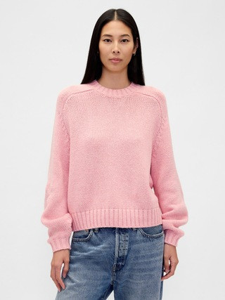 Cotton-Blend Relaxed Crewneck Sweater | Gap (CA)