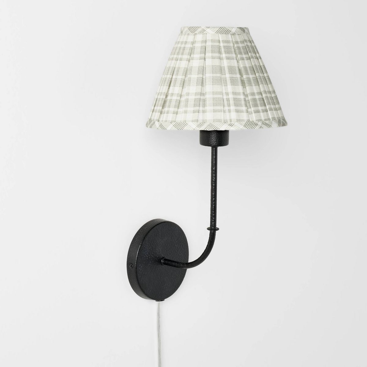 Wall Sconce with Plaid Pleated Shade Black - Threshold™ designed with Studio McGee | Target
