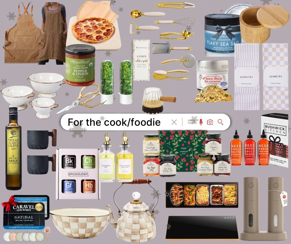 Gifts for the person who loves food - or loves to cook it! 

#giftsforher #giftsforhim #giftguide #kitchen #host #hostess #hostessgift #foodie #giftsunder50 #giftsunder25 

#LTKFindsUnder100 #LTKfoodie #LTKGiftGuide