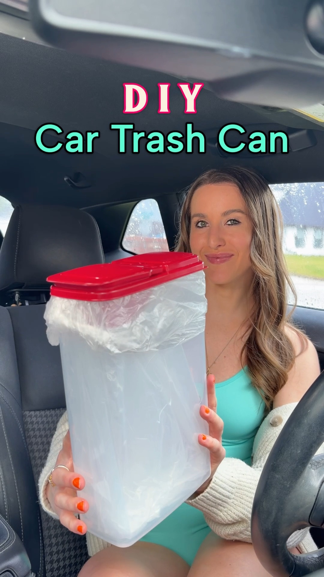 DIY car trash can. Car organization. Life hacks. Car cleaning. Cereal container. 