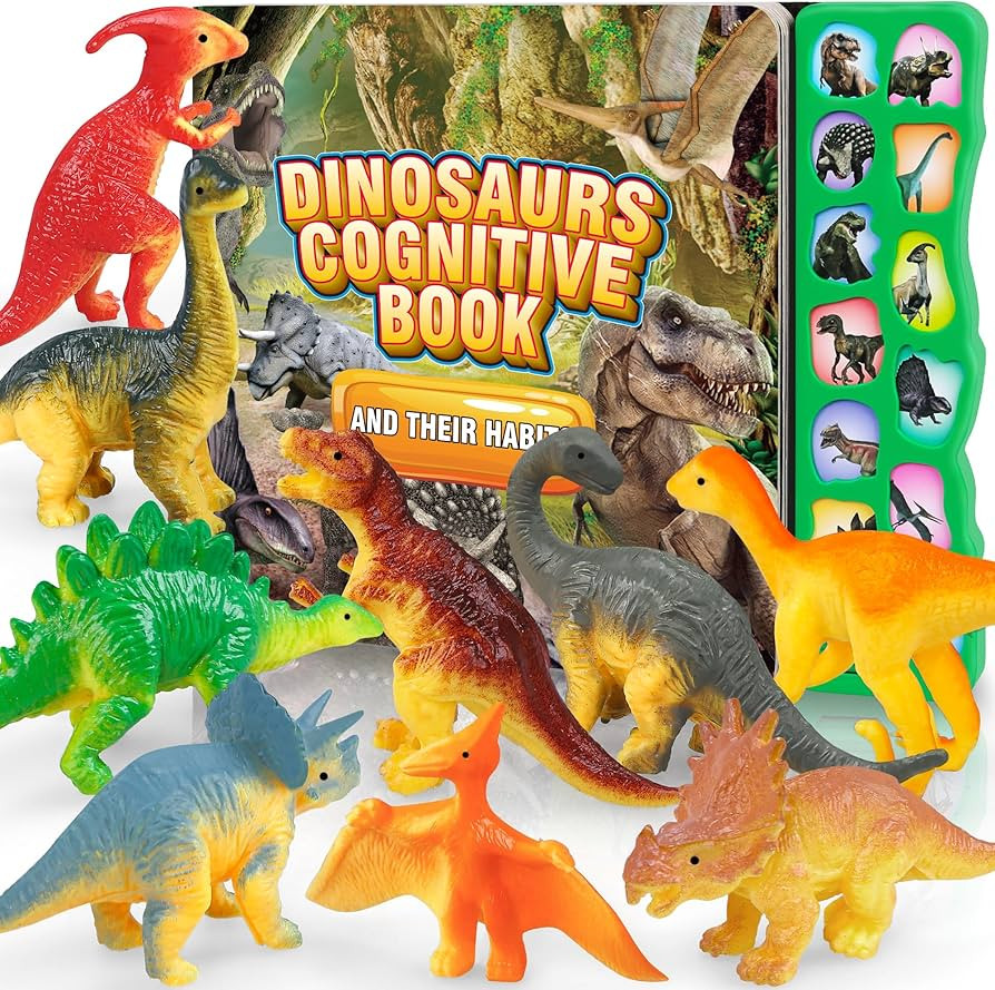 Dinosaur Toys,Dinosaur Sound Book with Pack of 12 Toy Figures,Realistic Roars,Interactive Perfect... | Amazon (US)