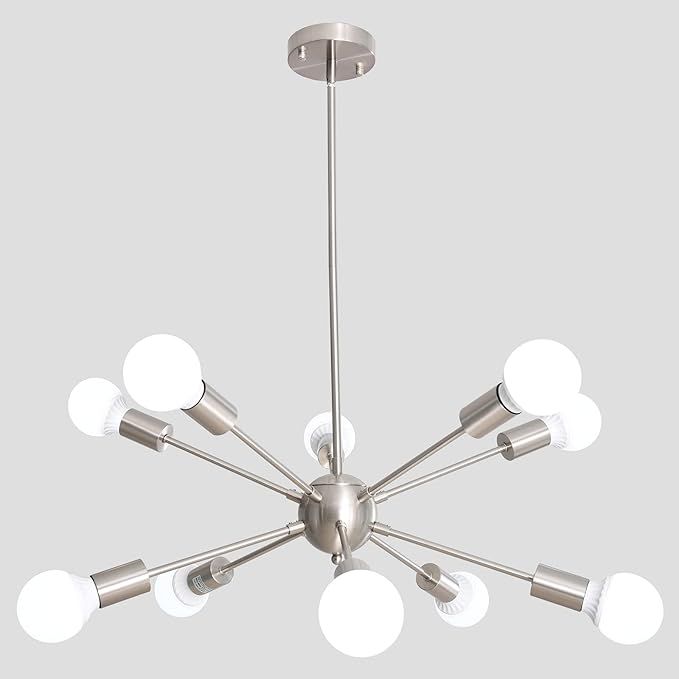 Modern Sputnik Chandeliers ALISADABOY Mid Century Ceiling Lighting Fixture Industrial 10-Light Vi... | Amazon (US)