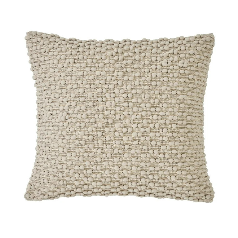 My Texas House Phoebe Textured Cotton Decorative Pillow Cover, 20"x20", Brown - Walmart.com | Walmart (US)