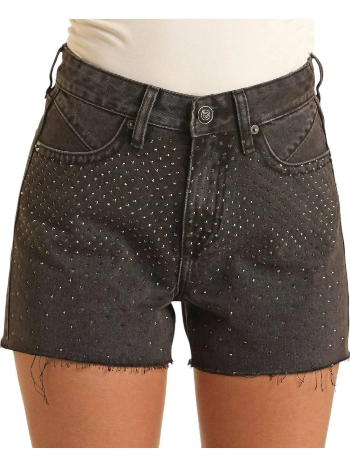Studded Shorts In Black | Shop Simon