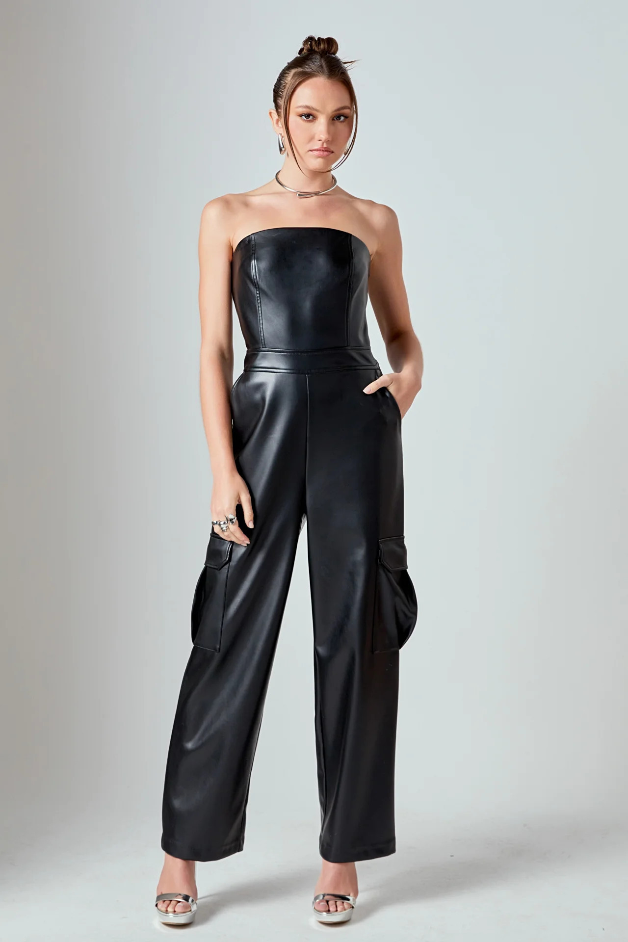 Tube Top Cargo Jumpsuit | Endless Rose