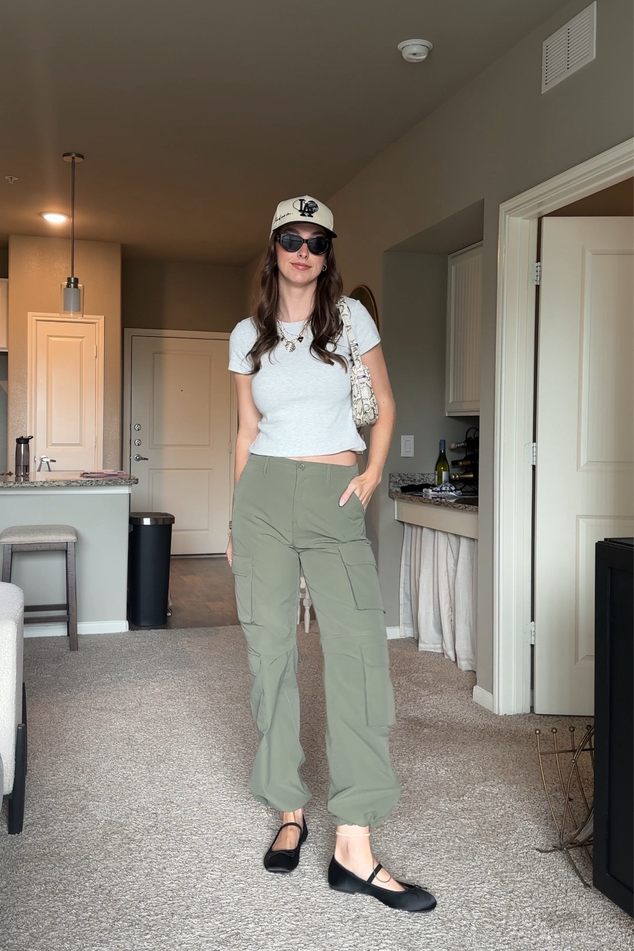 cargo utility pants - baby tee - cropped tee - ballet flats - mary jane flats

#LTKItBag #LTKFindsUnder100 #LTKShoeCrush