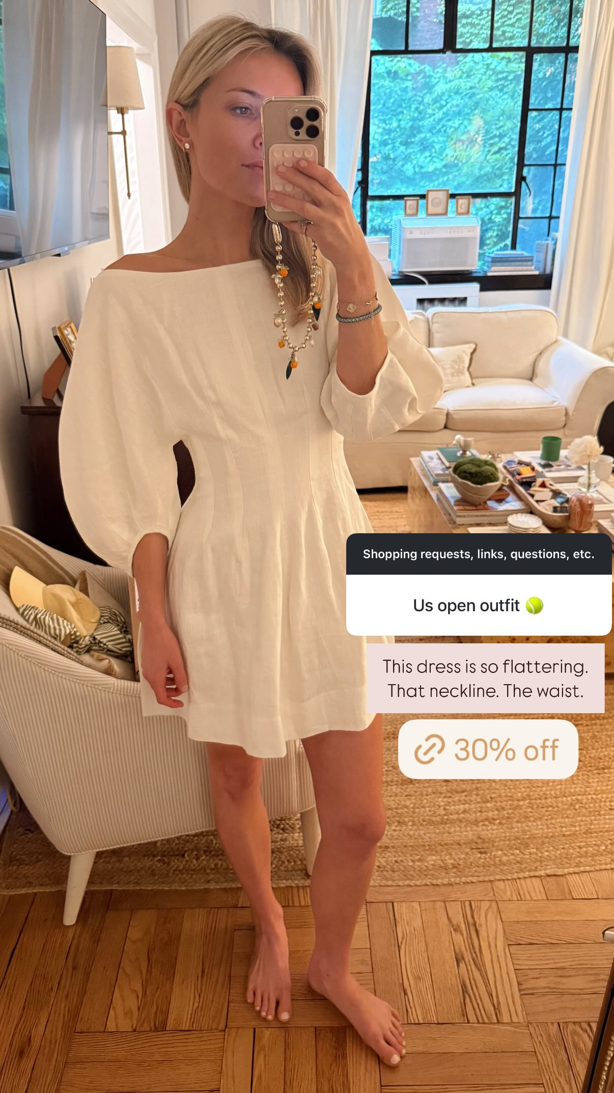 Sharing my US open outfit 🎾 This dress is so flattering. That necklace. The waist. 

 #LTKStyleTip